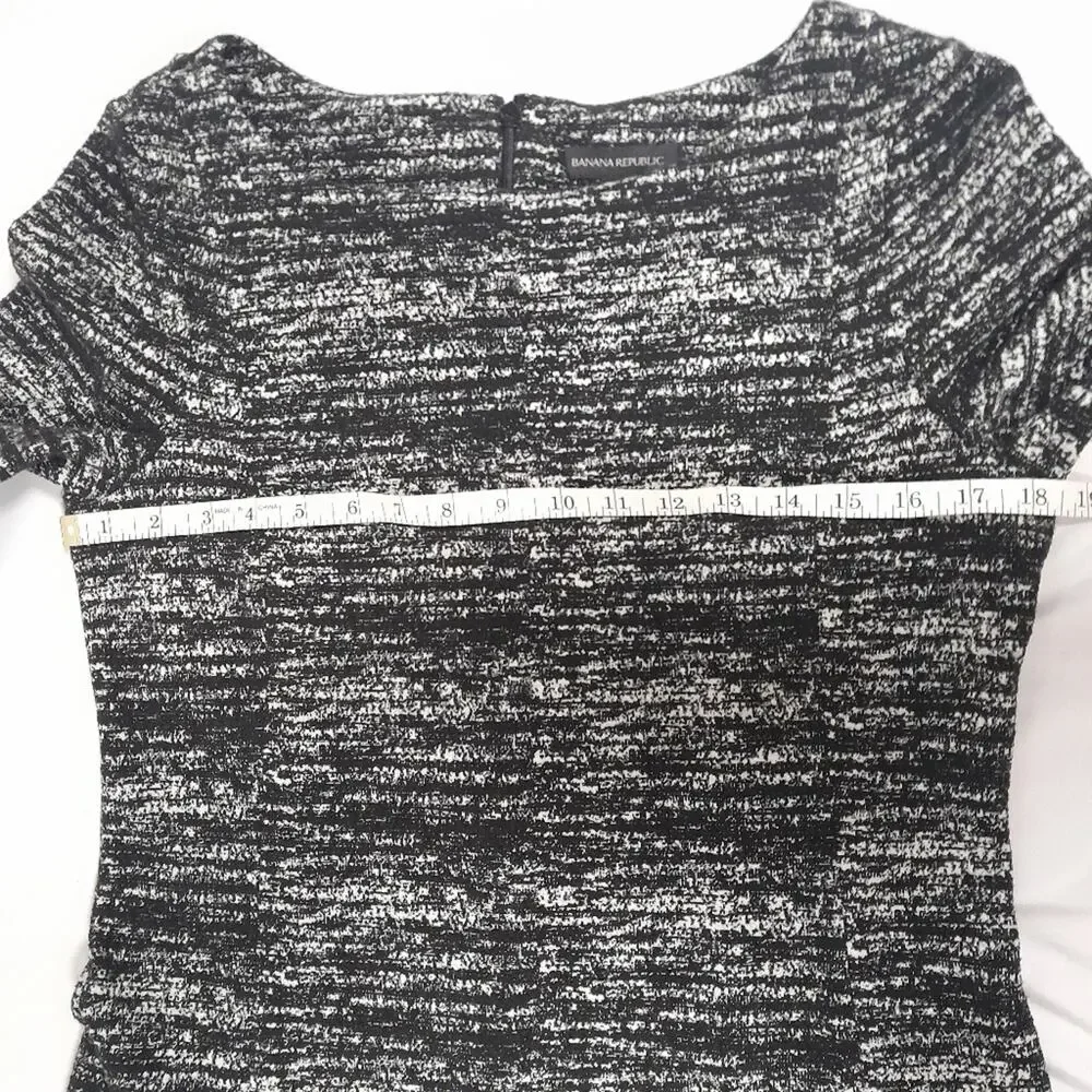 Banana Republic Black White Stretch Dress Women 12 Classic Corpcore Business - Picture 6 of 7